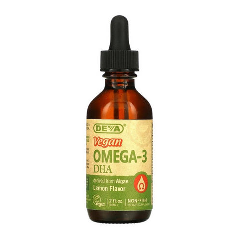 Deva Vegan Vitamins, Vegan Omega -3 DHA Liquid, Lemon, 2 Oz