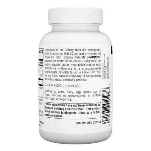 Source Naturals, D-Mannose, 500 Mg, 60 Caps