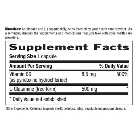 Country Life, L-Glutamine, 500 mg, B-6 100 Caps