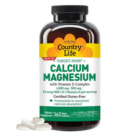 Country Life, Calcium-Magnesium with Vitamin D, 360 Vcaps