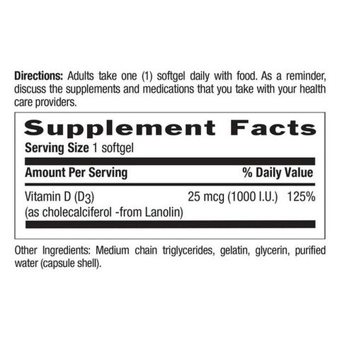 Country Life, Vitamin D3, 1000 IU, 200 Softgels