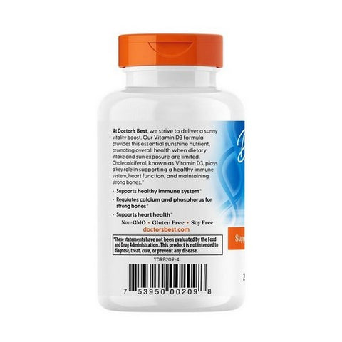 Doctors Best, Vitamin D3, 1000 IU, 180 Softgels