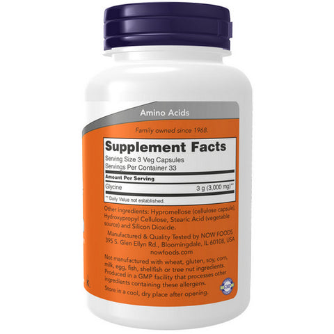 Now Foods, Glycine, 1000 mg, 100 Caps