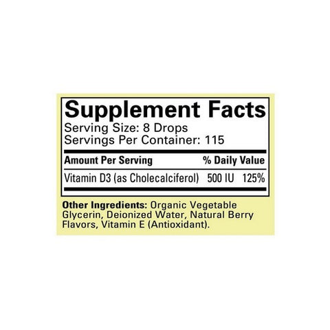 Child Life Essentials, Vitamin D3, Natural Berry Flavor 1 oz