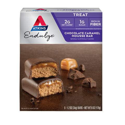 Atkins, Endulge Bars Chocolate Caramel Mousse, 5/1.2 oz