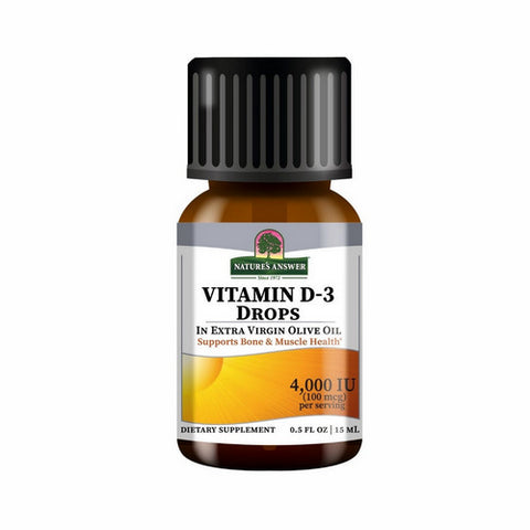 Nature's Answer, Vitamin D-3 Drops, 4000 IU, 0.5 Oz