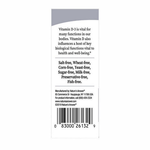 Nature's Answer, Vitamin D-3 Drops, 4000 IU, 0.5 Oz