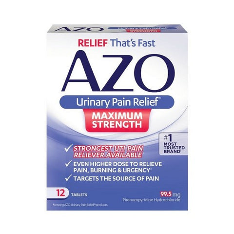 Azo, Standard Maximum Strength Tablets For Urinary Pain Reliever, Box Of 1