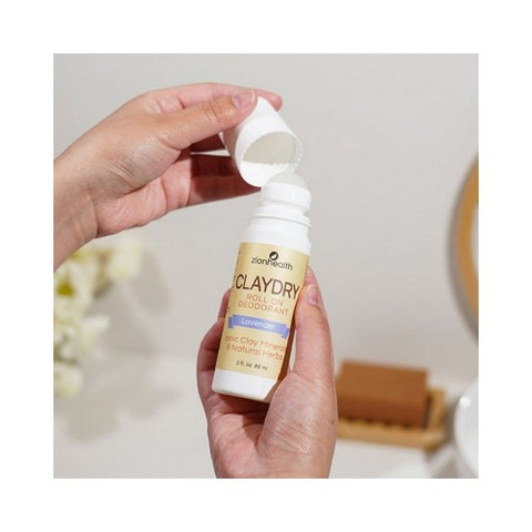 Zion Health, Clay Dry Deodorant, Roll-on, 3 oz