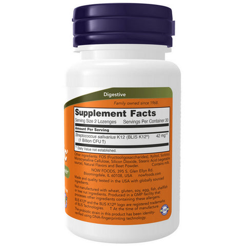 Now Foods, OralBiotic Blis K12, 60 Lozenges