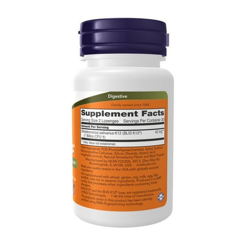 Now Foods, OralBiotic Blis K12, 60 Lozenges