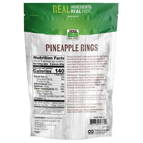 Now Foods, Pineapple Rings, 340g, 12 Oz