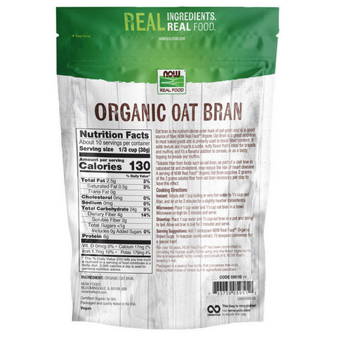 Now Foods, Oat Bran, 14 oz