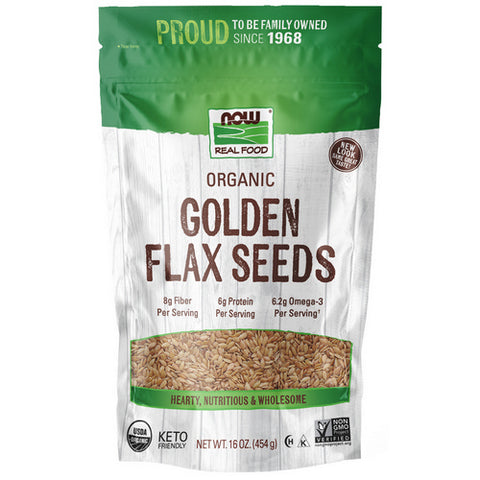 Now Foods, Golden Flax Seeds Organic, 1 lb