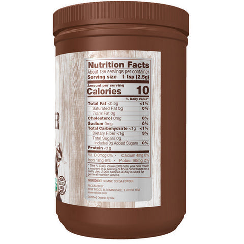 Now Foods, Cocoa Powder Certified Organic, 12 oz