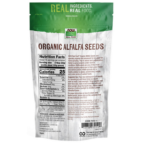Now Foods, Alfalfa Seeds, 12 Oz