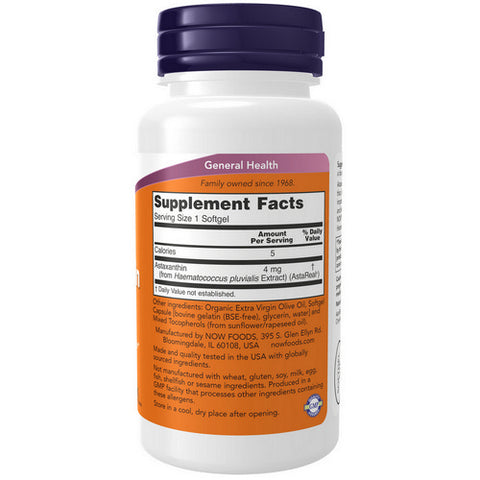Now Foods, Astaxanthin, 4 mg, 90 Softgels