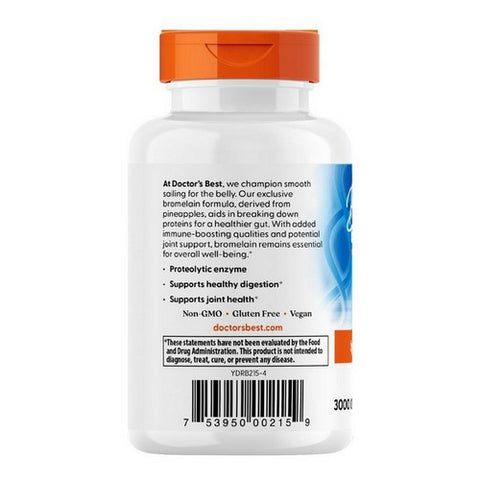 Doctors Best, High Potency Bromelain 3000GDU, 500 Mg, 90 Veggie Caps