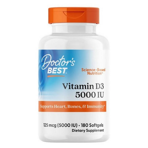 Doctors Best, Vitamin D3, 5000 IU, 180 softgels