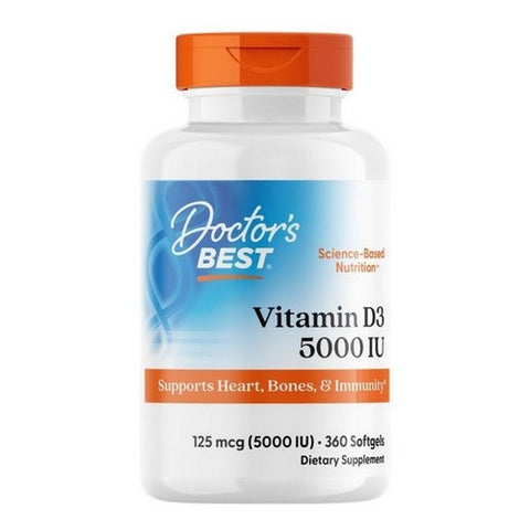 Doctors Best, Vitamin D3, 5000 IU, 360 Softgels