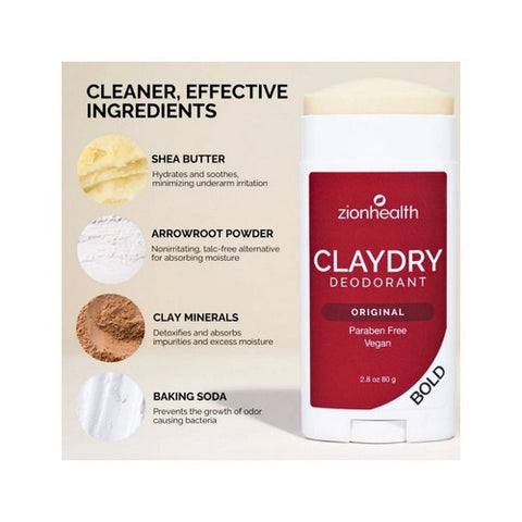 Zion Health, Clay Dry Deodorant, Original