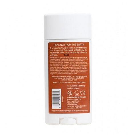 Zion Health, Clay Dry Deodorant, Citrus Blossom 2.5 oz