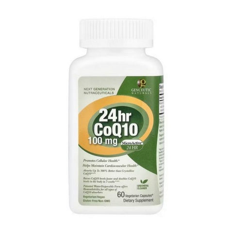 Genceutic Naturals, Nano CoQ10 24 Hour, 100 mg, 60vcaps