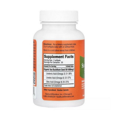 Seabuck Wonders, Sea Buckthorn Seed Oil, 60 Softgels