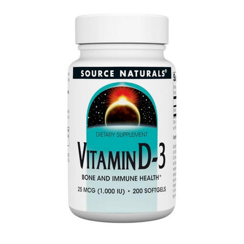 Source Naturals, Vitamin D-3 1000 IU, 200 softgels