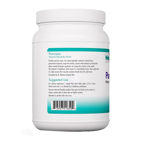 Nutricology/ Allergy Research Group, Natural Glandular, Pancreas Pork 720 veggie caps