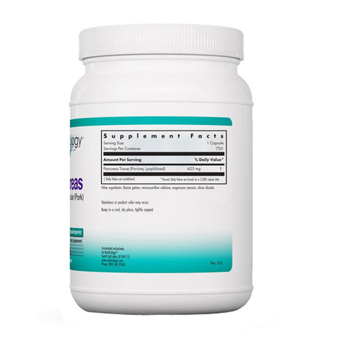 Nutricology/ Allergy Research Group, Natural Glandular, Pancreas Pork 720 veggie caps