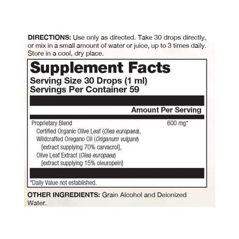 Life Time Nutritional Specialties, Natural Oregano Oil And Olive Leaf, 2 oz