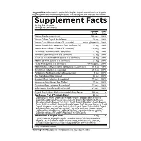 Garden of Life, Vitamin Code Raw One For Men Multivitamin Capsules, Raw One for Men, 30 Count