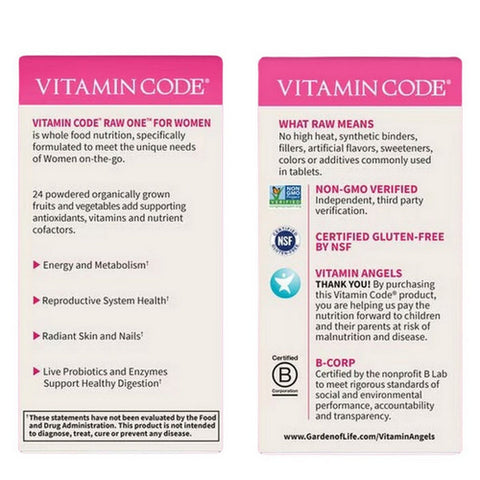 Garden of Life, Vitamin Code RAW One for Women, 30 caps