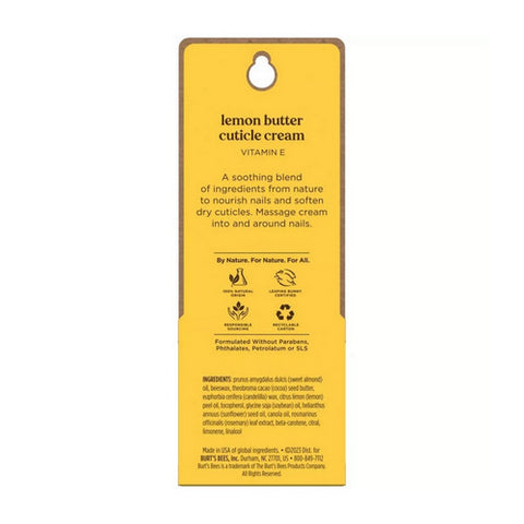 Burts Bees, Lemon Butter Cuticle Cream Blister Box, 0.60 Oz