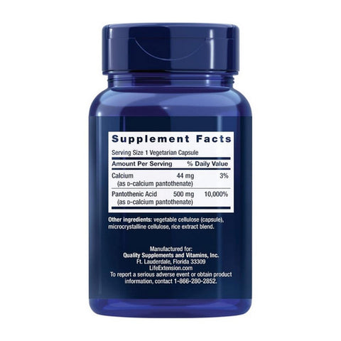 Life Extension, Pantothenic Acid Vitamin B5, 500 MG, 100 V caps