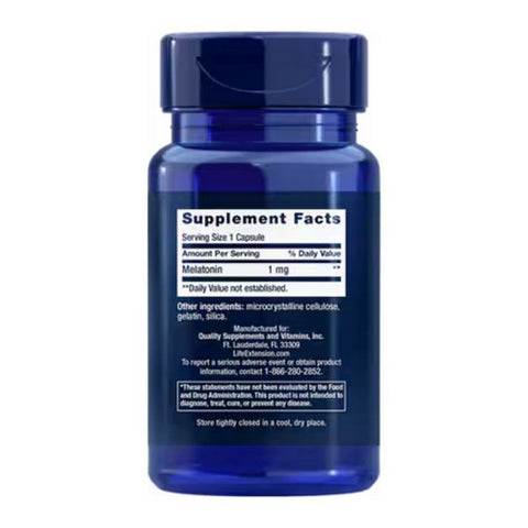 Life Extension, Melatonin, 1 mg, 60 Caps