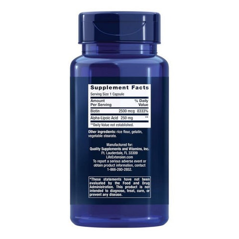 Life Extension, Super Alpha-Lipoic Acid, 250 mg, with Biotin 60 caps