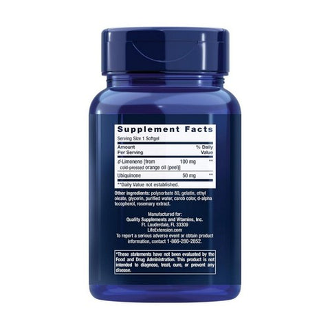 Life Extension, Super-Absorbable CoQ10, 50 mg, With D-Limonene 60 softgels