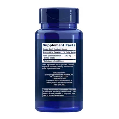 Life Extension, Water-Soluble Pumpkin Seed Extract, 60 vcaps