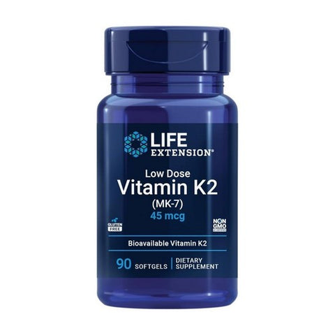 Life Extension, Low Dose Vitamin K2 Menaquinone - 7 (Mk-7), 45 mcg, 90 Softgels