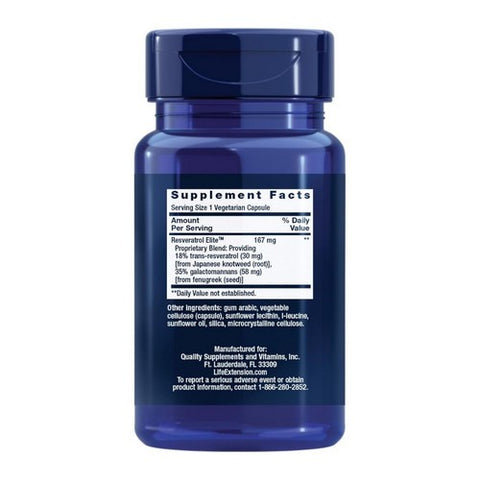 Life Extension, Resveratrol, 100 mg, 60 Veg Caps