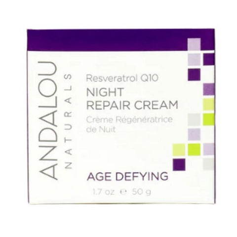 Andalou Naturals, Resveratrol Q10 Night Repair Cream, 1.7 oz