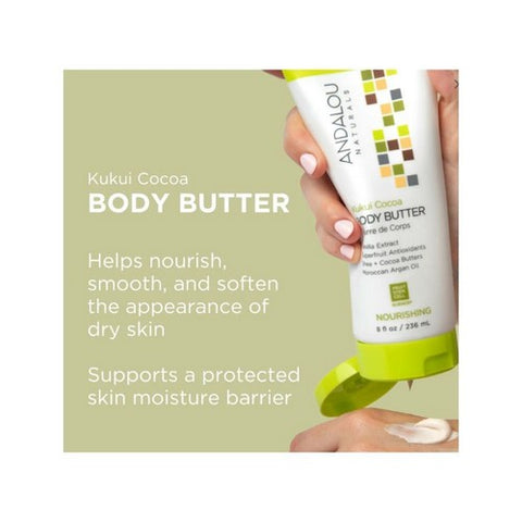 Andalou Naturals, Nourishing Body Butter, Kukui Cocoa 8 oz