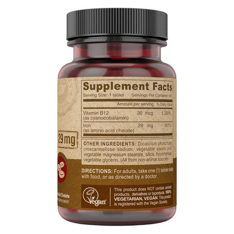 Deva Vegan Vitamins, Chelated IRON Vegan, 90 TAB