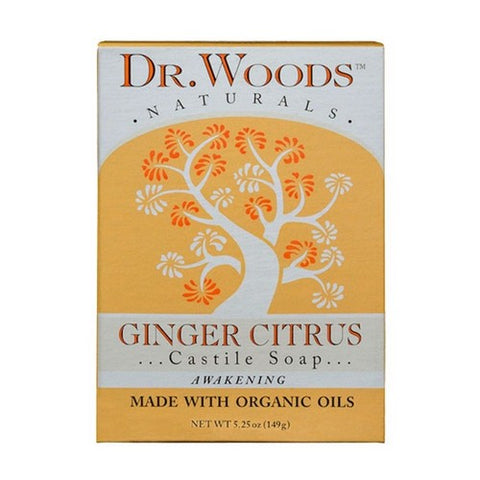 Dr.Woods Products, Castile Bar Soap, Ginger Citrus, 5.25 Oz
