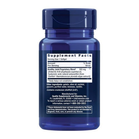 Life Extension, Krill Healthy Joint Formula, 30 sgels