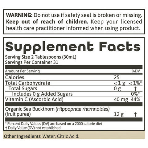 Dynamic Health Laboratories, Organic Certified Sea Buckthorn Gold, 32 oz