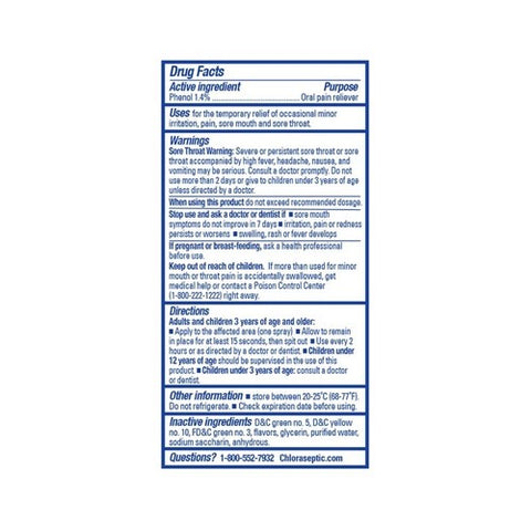 Med Tech Products, Chloraseptic Sore Throat Relief Spray, Menthol 6 oz