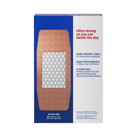 Band-Aid, Tough-Strips Adhesive Bandages Extra Large All One Size, 10 ct